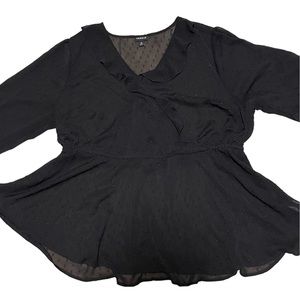 TORRID 2X semi sheer with ruffles